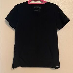 FIGS Classic Black V-Neck Scrub Top